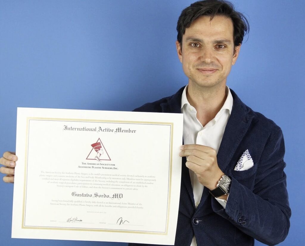 Bescheinigung über die aktive internationale Mitgliedschaft von Dr. Gustavo Sordo
