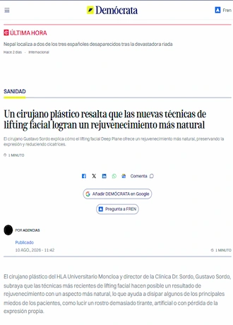 Logo de Demócrata — medio que ha mencionado al Dr. Gustavo Sordo