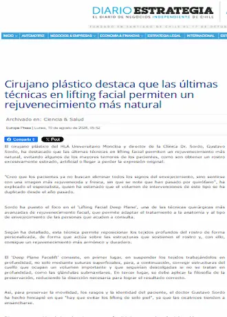Logo de Diario Estrategia — medio que ha mencionado al Dr. Gustavo Sordo
