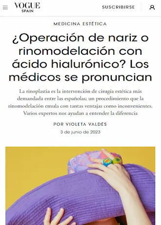 Logo de Vogue — medio que ha mencionado al Dr. Gustavo Sordo